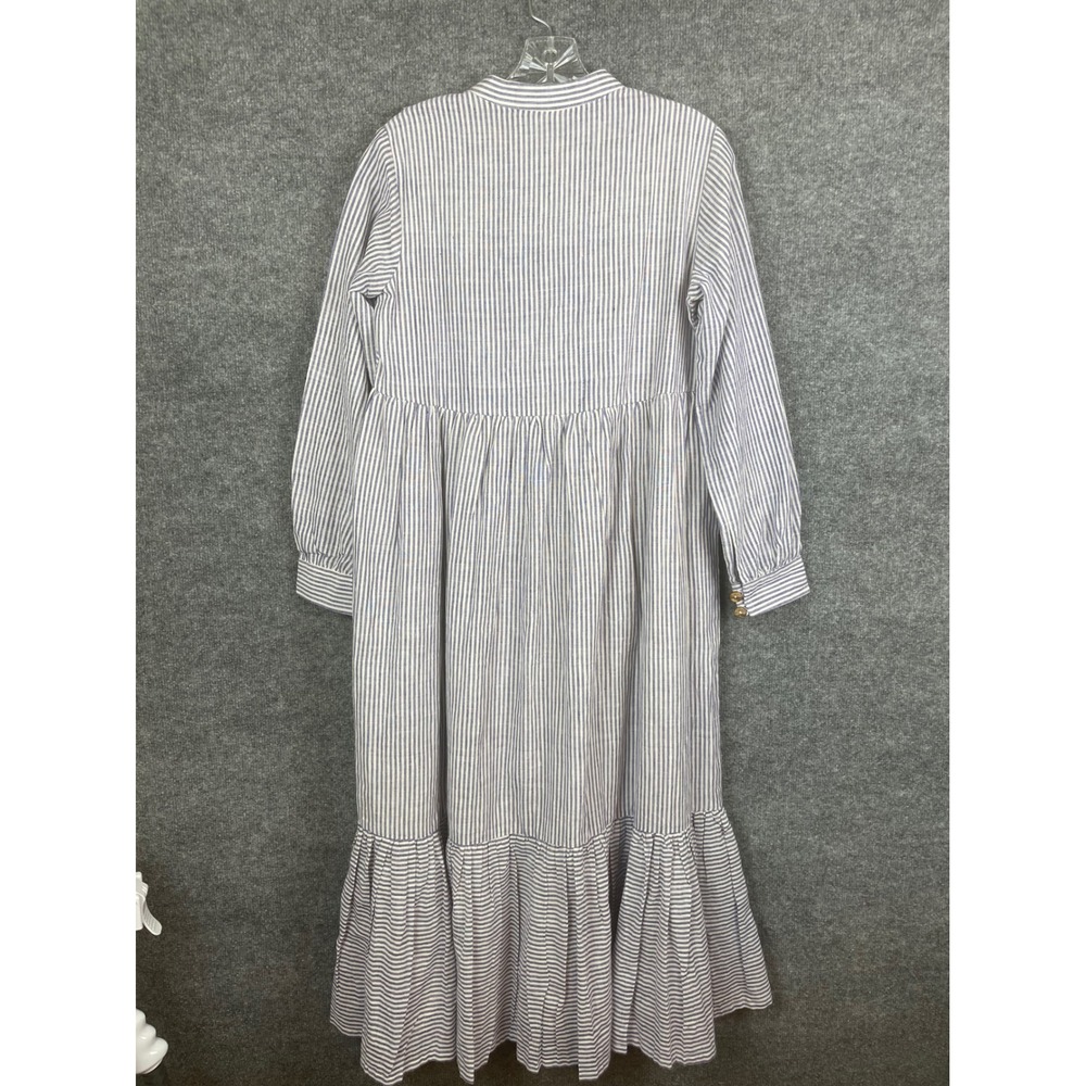 Krithi Maxi Dress Womens Size M Blue White Stripe NWT Handloom Ruffle Tiered - Picture 9 of 16